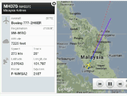 MH 370 Known flight path data animated